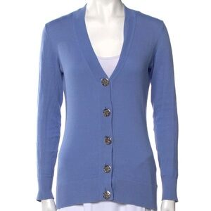 Tory Burch Big Logo Button Cardigan EUC M
